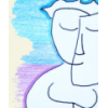 dibujo cara azul